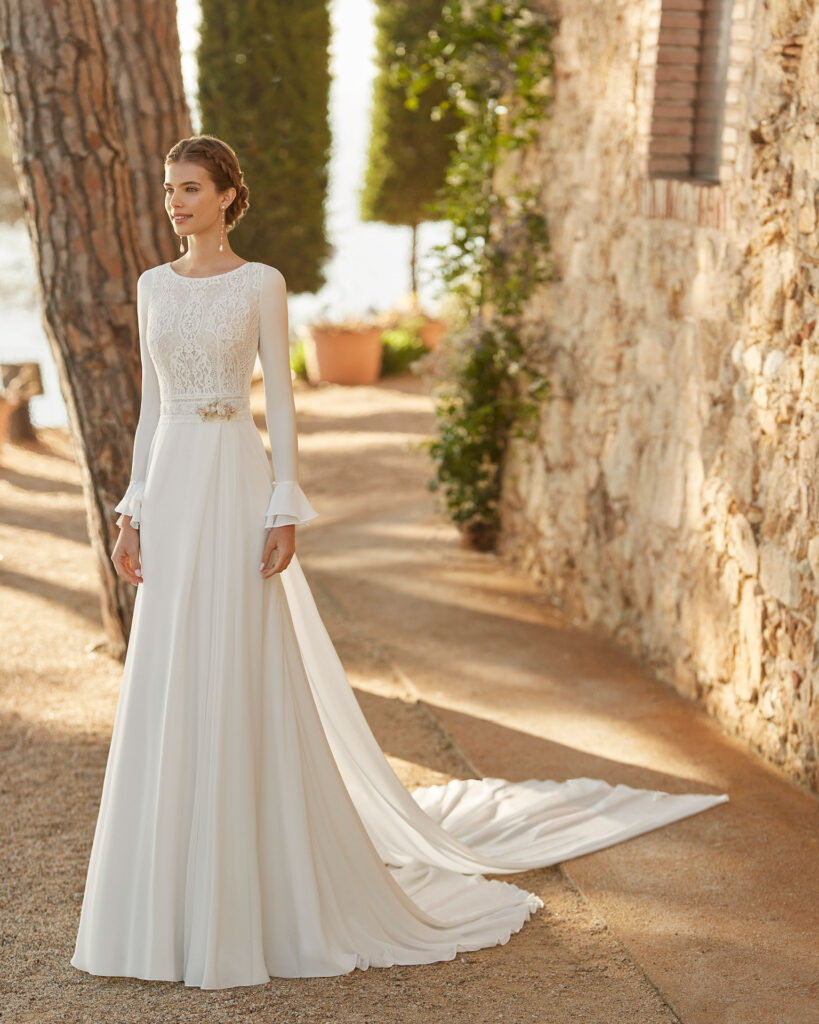 maniche, abito sposa, elegante, boho chic