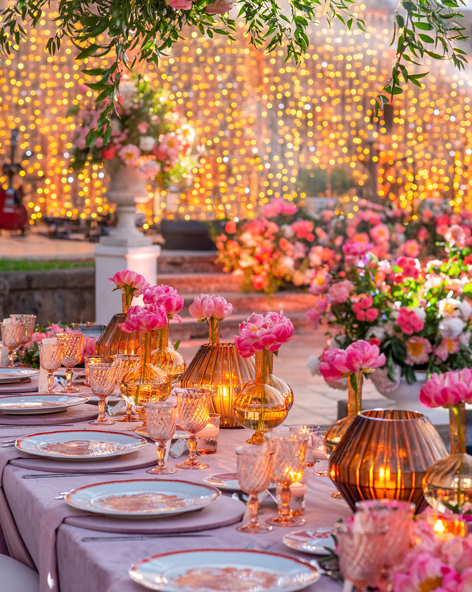 Tenda Di Lamina Metallica Boland - Oro Rosa - 200x100 Cm - Decorazione Per Feste, Matrimonio, Capodanno, Compleanno